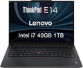 Lenovo ThinkPad E14 Business Laptop (14' FHD+ Anti-Glare, Intel 10-Core i7-1355U, 40GB RAM, 1TB SSD), Backlit Keyboard, Fingerprint, Fast Charge, FHD RGB Webcam, Thunderbolt 4, Ethernet, Win 11 Pro