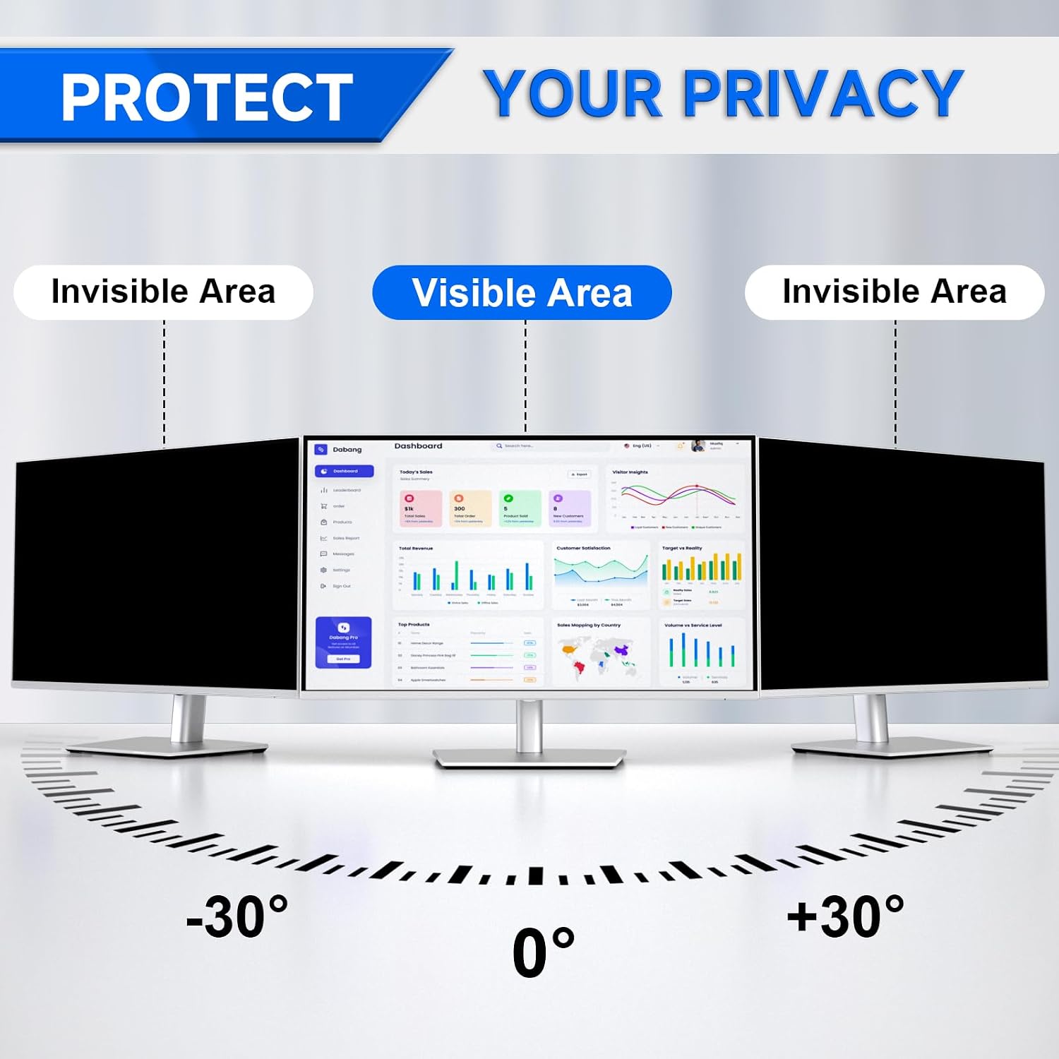 [2-Pack] Privacy Screen For Computer Monitor, 32-Inch 16:9 Aspect Ratio; Anti Spy/Bule Light/Glare And Eye Protection, 2 Install Ways Removable For Office, Airport, Cafe And Other Public Area; Diagonal 32 Inches, Width 27.89 Inches, Height 15.69 Inches