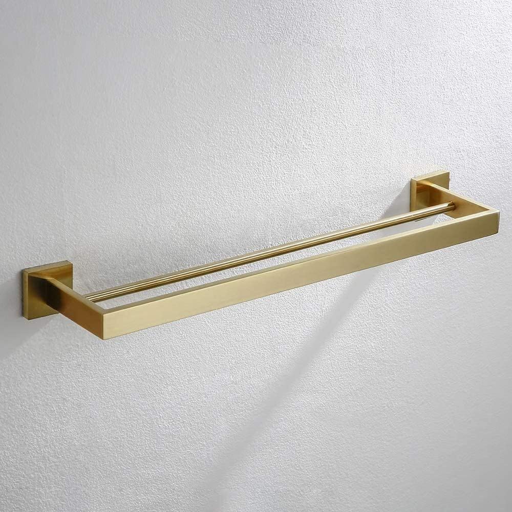 Towel Rack Multi-Function Towel Rack Home Towel Shelf with Wall Mounted Gold Polished Towel Bathroom Accessory Storage/Double Layer Towel Bar It's so Kind of You