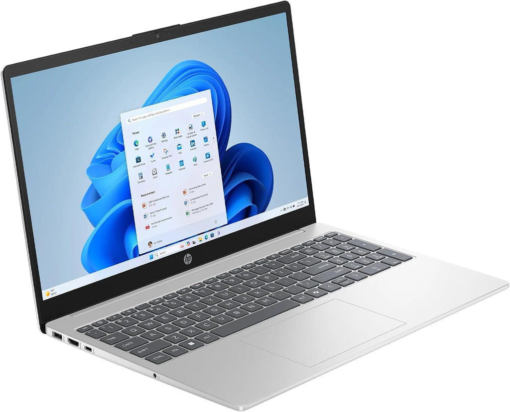 HP 15.6 inch FHD IPS Touch Laptop, AMD Ryzen 7 7730U, 16GB DDR4 RAM, 512GB SSD, Webcam, Windows 11 Home, Copilot AI, Natural Silver, 15-fc0057wm