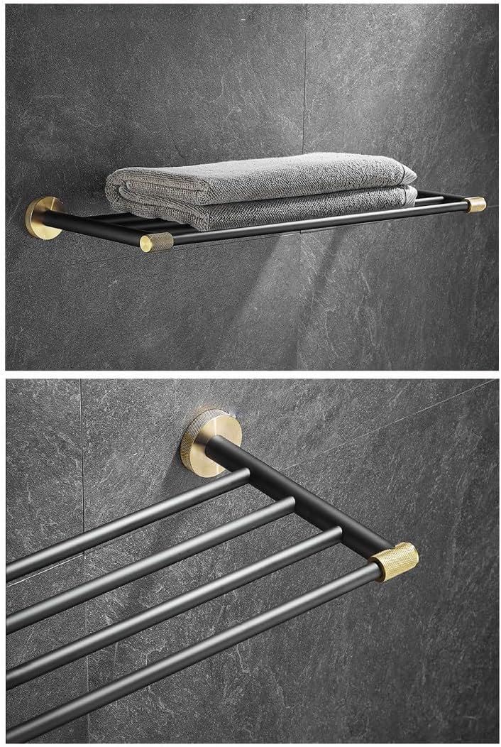 Stainless Steel Bathroom Hardware Set Bathroom Accessories Black Towel Rail Bar Rack Gold Towel Bar Shelf Towel Holder,Towel Rack