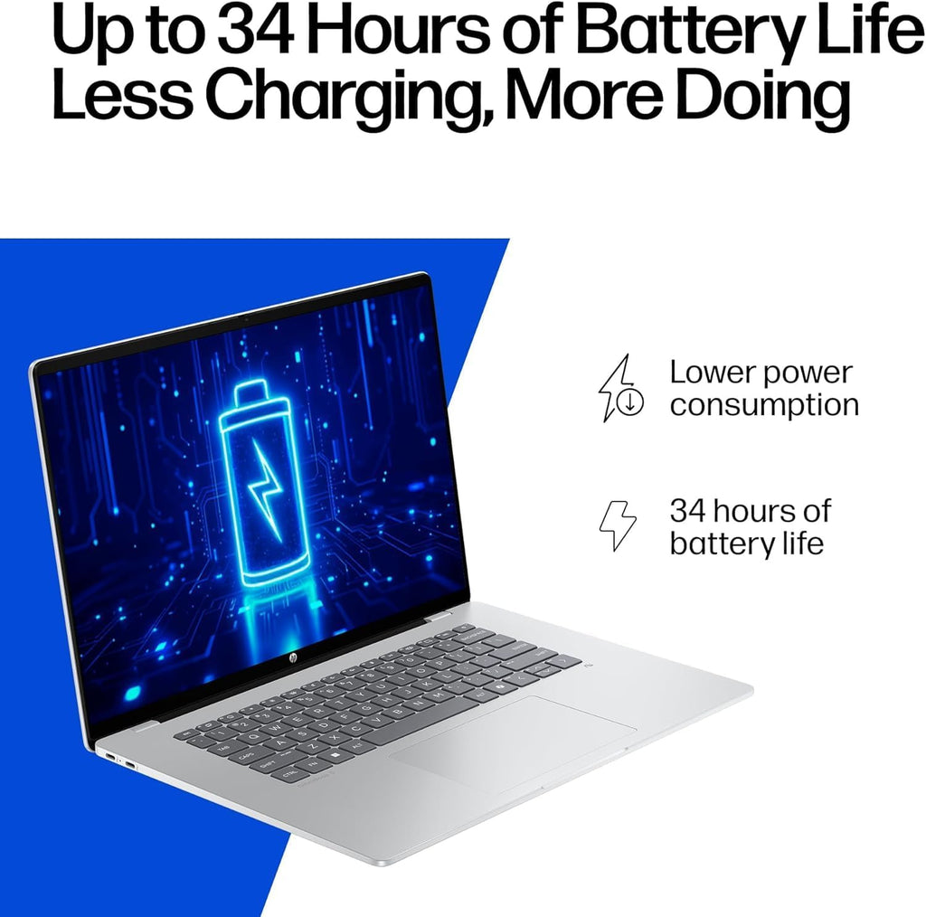 HP OmniBook 5 16' Next Gen AI Laptop | 2K OLED Touch Display | Snapdragon X Plus X1P-42-100 (Bests i7-1355U) | 16GB LPDDR5x RAM 1TB SSD | Windows 11 Pro