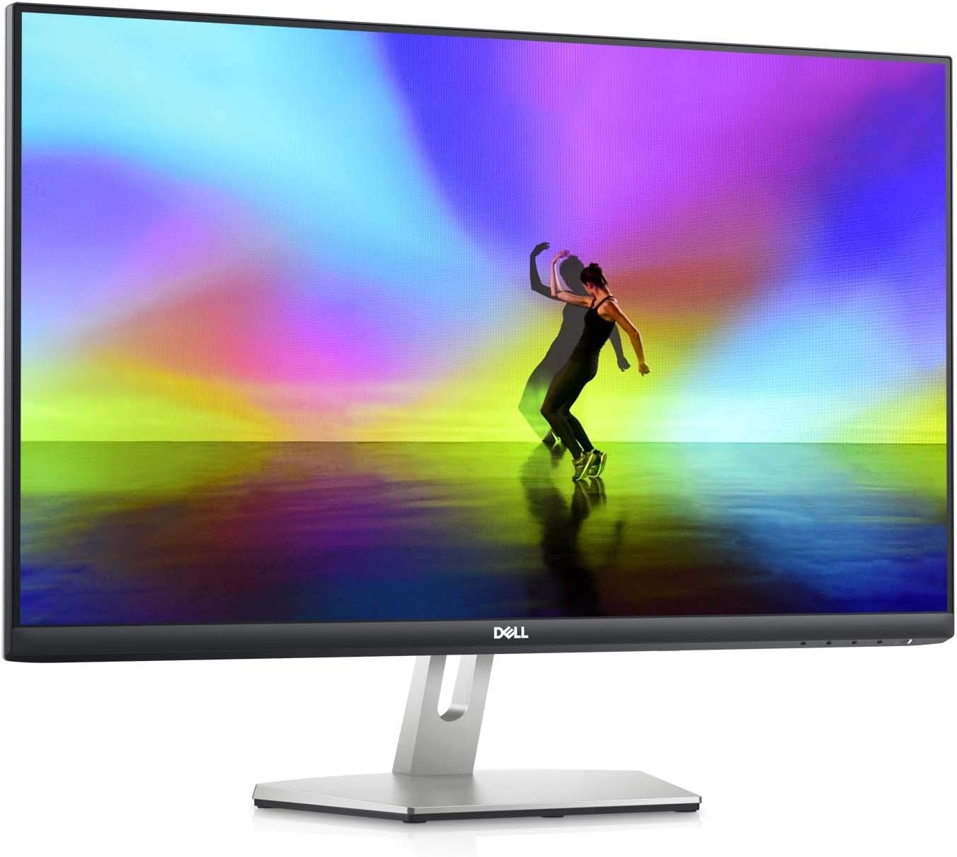 Dell S2721H 27 Inch Full HD 1080p, AMD FreeSync IPS Ultra-Thin Bezel Monitor, Built-in Speakers, Silver, Black