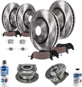 Detroit Axle - Front & Rear Disc Brake Rotors Ceramic Brake Pads Wheel Bearing and Hub Replacement for 2010-2013 2017-2018 BMW X5 2010 X6-12pc Set
