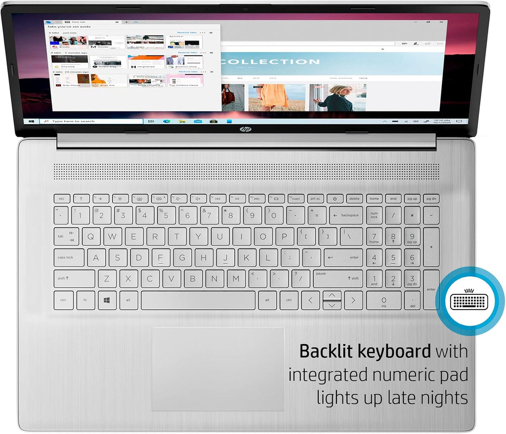 HP 2023 17 Laptop, 17.3' HD+ Touchscreen, Intel Core i7-1355U Processor, 64GB RAM, 2TB SSD, Webcam, HDMI, Backlit Keyboard, Wi-Fi, Windows 11 Home, Silver