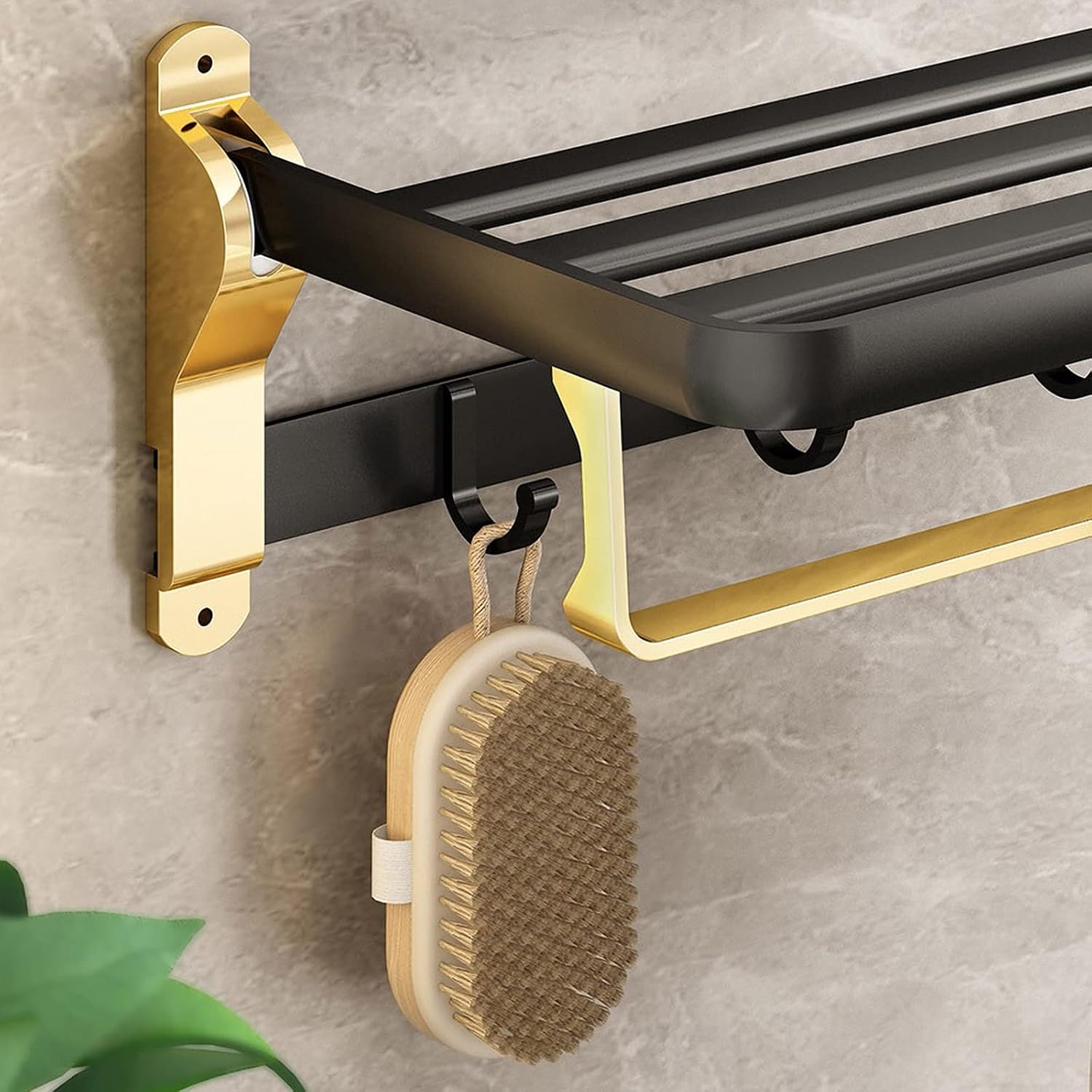 TOMYEUS Shower Caddy Bathroom Shelf Towel Racks for Bathroom,Bathroom Towel Shelf,Wall Mounted Multifunctional Double Towel Bars，22.8 Inch Wall Mount Holder Shower Organizer