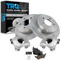 TRQ Rear Brake Pad and Rotor Set Ceramic Rotors Calipers Compatible with 2001-2007 Chrysler Town and Country Caravan Grand Caravan