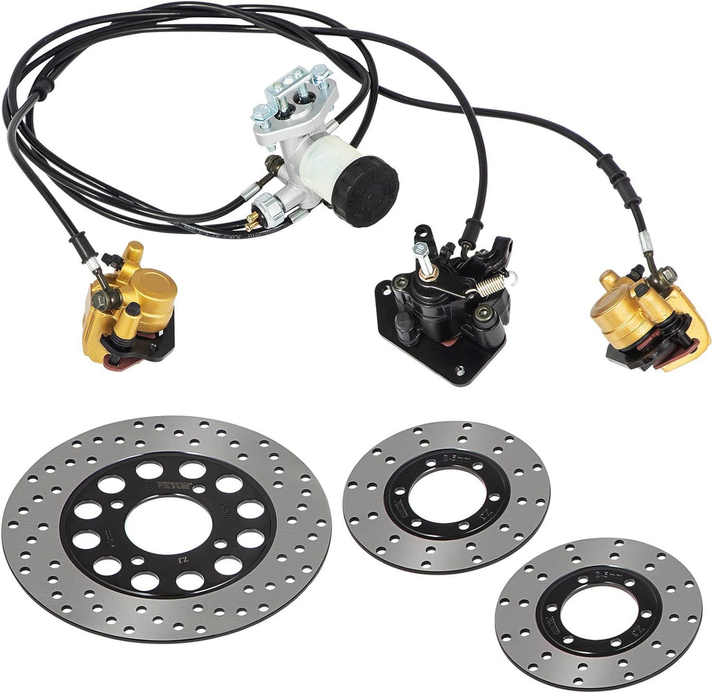 Vevor Go Kart Brake Master Cylinder Kit Go Kart Hydraulic Brake Kit Universal Go Karts Brake Kit Kandi Complete Including Master Cylinder, Hose, Caliper, Pad for 150cc : Automotive
