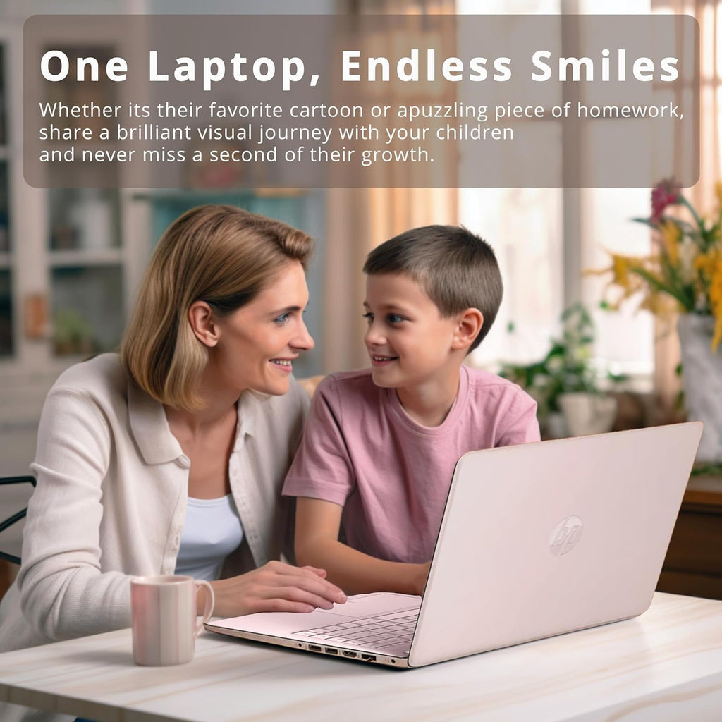HP New 14' HD Ultra Light Thin Laptop, Quad-Core Intel Celeron Processor, 16GB RAM, 320GB (64GB eMMC+ 256GB Card), Wi-Fi, Upto 11 Hours, Windows 11 S + 1 Year Office 365+HubxcelAccessory, Pink