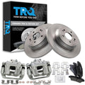 TRQ Rear Brake Pad and Rotor Set Ceramic Rotors Calipers Compatible with 2010-2016 Hyundai Genesis 2017 Genesis G80 2016 Kia K900