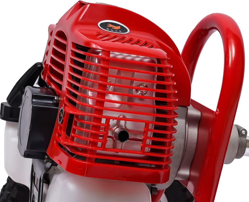 49cc 1.8Kw Hand Push Gasoline Lawn Mower, 2-Stroke Gasoline Grass Trimmer Brush Cutter, 6500-7000RPM Cordless dethatcher, Height Adjustable, Foldable Rear Wheels, Weeding, loosening (49cc 2-Stroke)