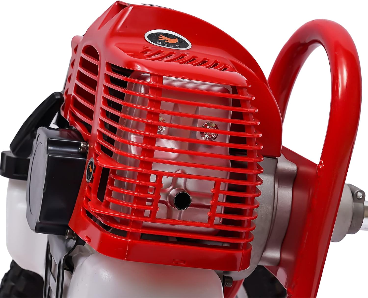 49cc 1.8Kw Hand Push Gasoline Lawn Mower, 2-Stroke Gasoline Grass Trimmer Brush Cutter, 6500-7000RPM Cordless dethatcher, Height Adjustable, Foldable Rear Wheels, Weeding, loosening (49cc 2-Stroke)