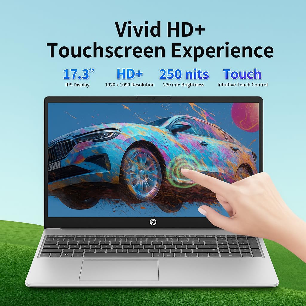 HP 17 Business Laptop Computer - 17.3-inch HD+ Touchscreen Display • Intel 10-Core i7-1355U • 64GB RAM • 4TB SSD • Windows 11 Pro • Wi-Fi 6 • Bluetooth 5.3• 720p HD Camera •Silver • W/Accessories