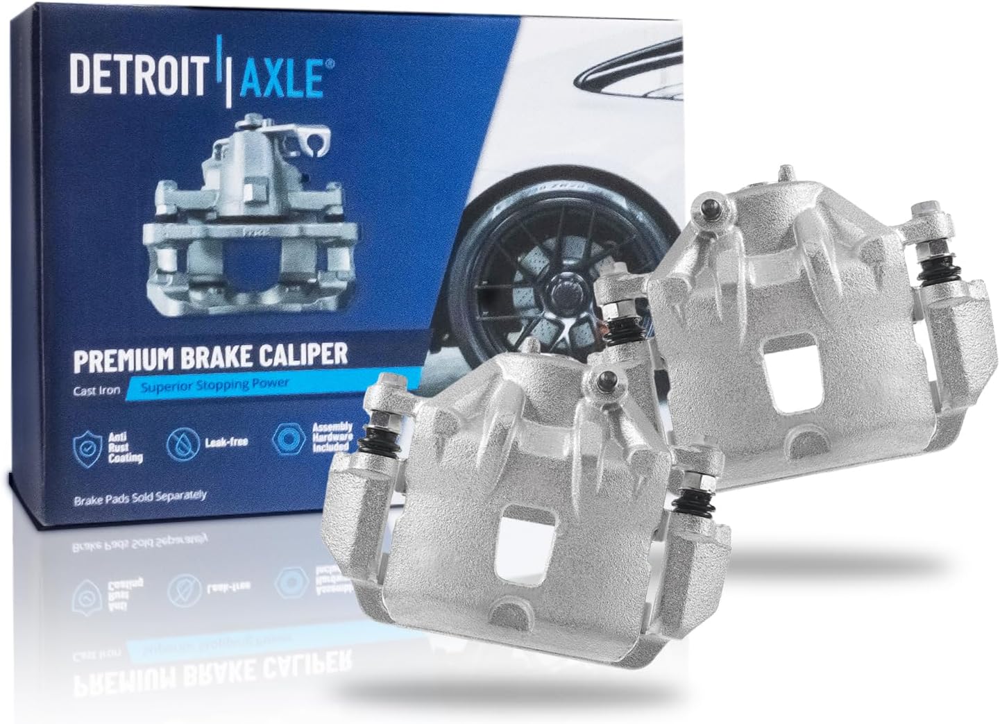 Detroit Axle - Front Brake Calipers for 07-10 Hyundai Elantra Kia Magentis, 06-10 Sonata Optima Disc Brake Calipers with Brackets Assembly 2006 2007 2008 2009 2010 Replacement