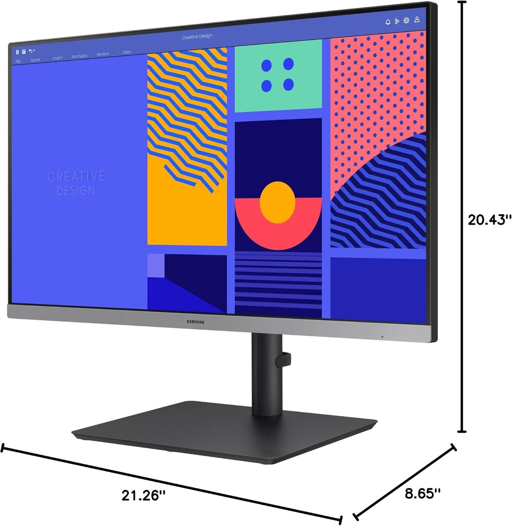 Samsung 24-Inch S43GC Series Business Essential Computer Monitor, IPS Panel, Height Adjustable Stand, Triple Input, New DisplayPort, 100Hz, AMD FreeSync, Advanced Eye Care LS24C432GANXZA, 2024