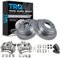 TRQ Rear Brake Pad and Rotor Set Ceramic Solid Rotors Calipers Compatible with 2010-2015 Hyundai Tucson 2011-2016 Kia Sportage