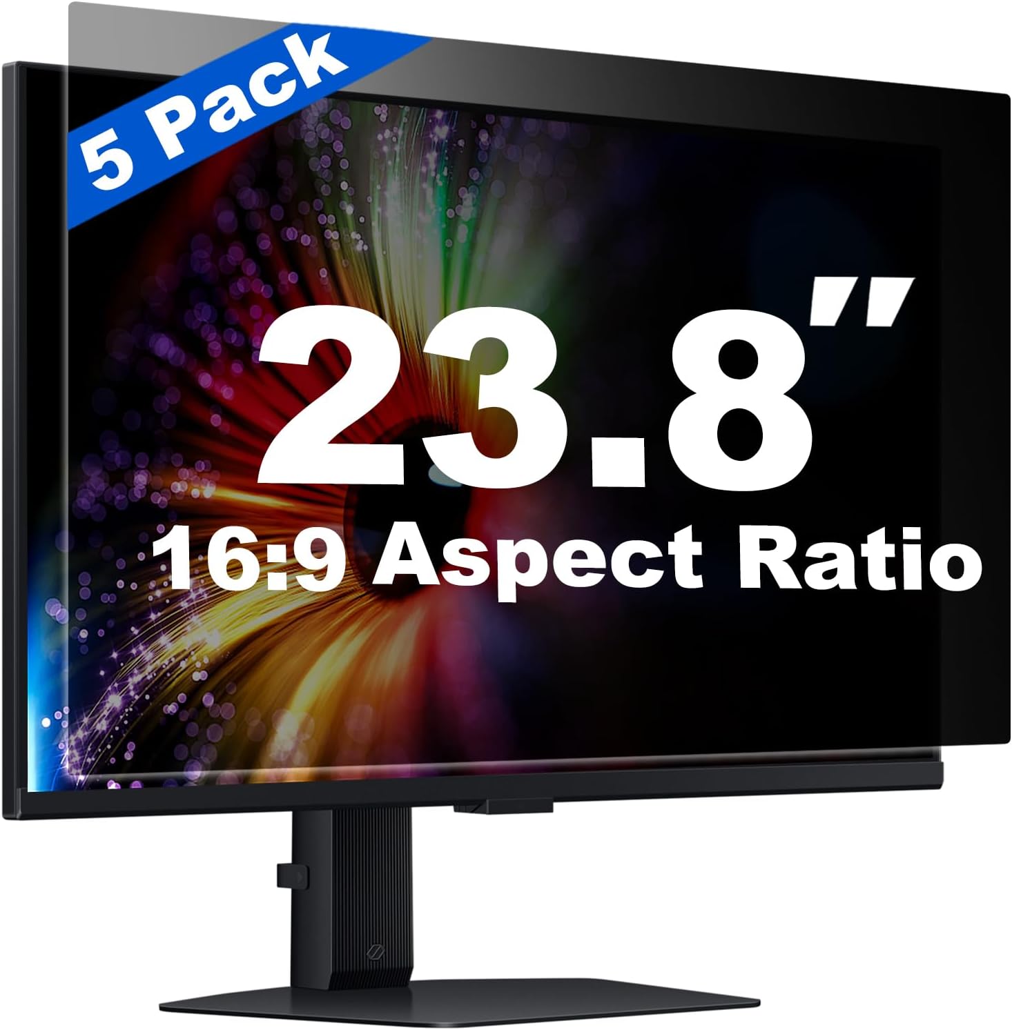 [5 Pack] 23.8 Inch Computer Privacy Screen for 16:9 Aspect Ratio Widescreen Monitor, Eye Protection Anti Glare Blue Light Filter Shield, Removable Anti-Scratch Anti Spy Protector