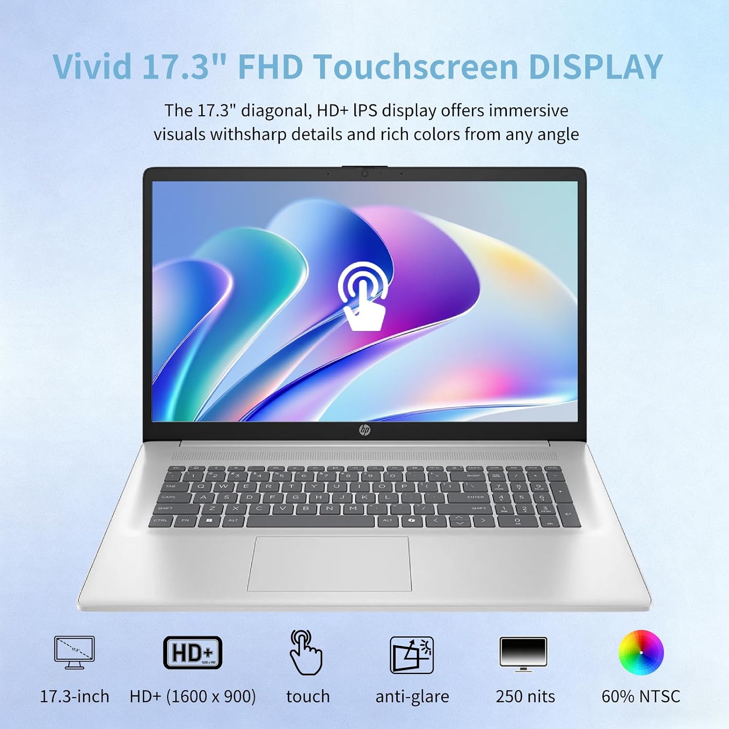 HP 17 inch Touchscreen Laptop Computer - AMD Ryzen 5 7430U(Up to 4.3GHz), 17.3' HD+ AntiGlare Display, 32GB RAM, 1TB SSD, Copilot, HP Fast Charge, HD Camera, Wi-Fi6, Win11 Pro, Patented Redragon Kit