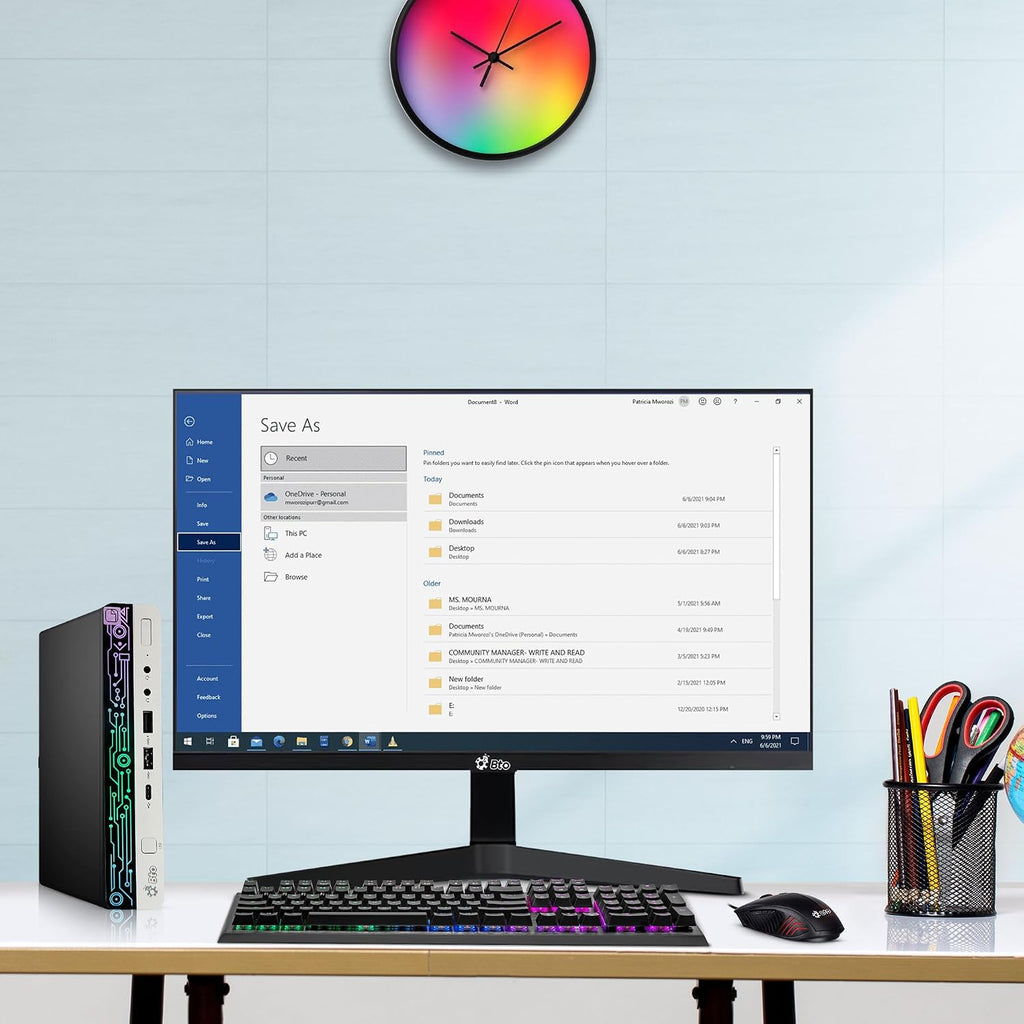 BTO HP RGB G4 Mini PC - Intel Core i5-8th Gen Upto 3.50Ghz | 32GB DDR4 Ram | 1TB NVMe SSD | New Dual FHD 24-inch Monitors | Windows 11 Pro | RGB Keyboard Set | Micro pc Home/Office (Renewed)