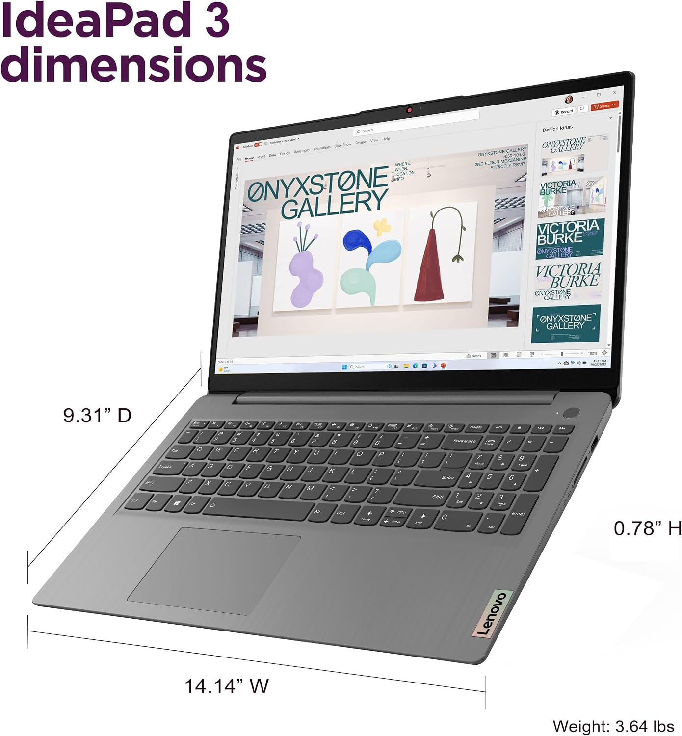 Lenovo IdeaPad 3 15.6' FHD Touchscreen Laptop (16GB RAM, 1TB SSD, Intel Core i3) for Home & College Student, Narrow Bezel, Webcam, 12-Hour Long Battery Life, NumPad, IST SD Card, Win 11 Home in S