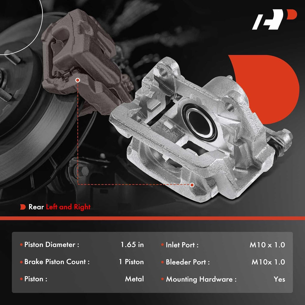 A-Premium Rear 2PCS Disc Brake Caliper Assembly with Bracket Compatible with Honda Models - Pilot 2009-2015, V6 3.5L