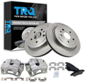 TRQ Rear Brake Pad and Rotor Set Ceramic Vented Rotors Calipers Compatible with 2010-2015 Chevrolet Camaro
