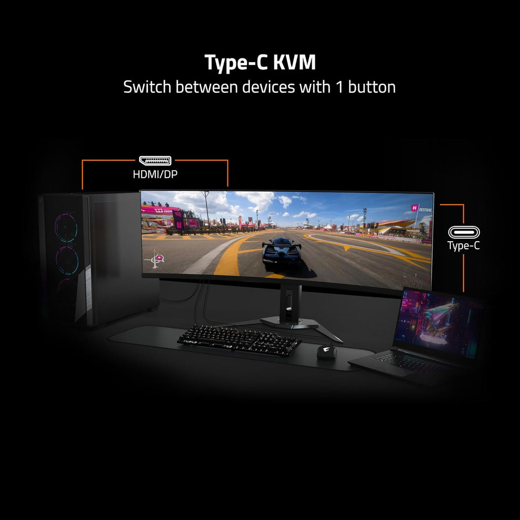 GIGABYTE - MO27Q2-27' QD-OLED Gaming Monitor - QHD 2560x1440-240Hz - 0.03ms GTG - AMD FreeSync Premium Pro - Type C KVM - HDMI, DP - Height Adjustable - Black
