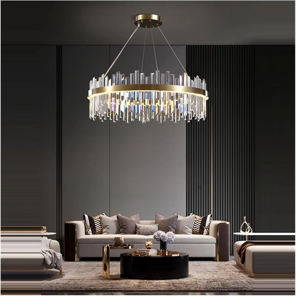 LED Postmodern Gold Silver Crystal Designer Hanging Chandelier Lighting Suspension Luminaire Lampen for Foyer,Dining Light Fixtures