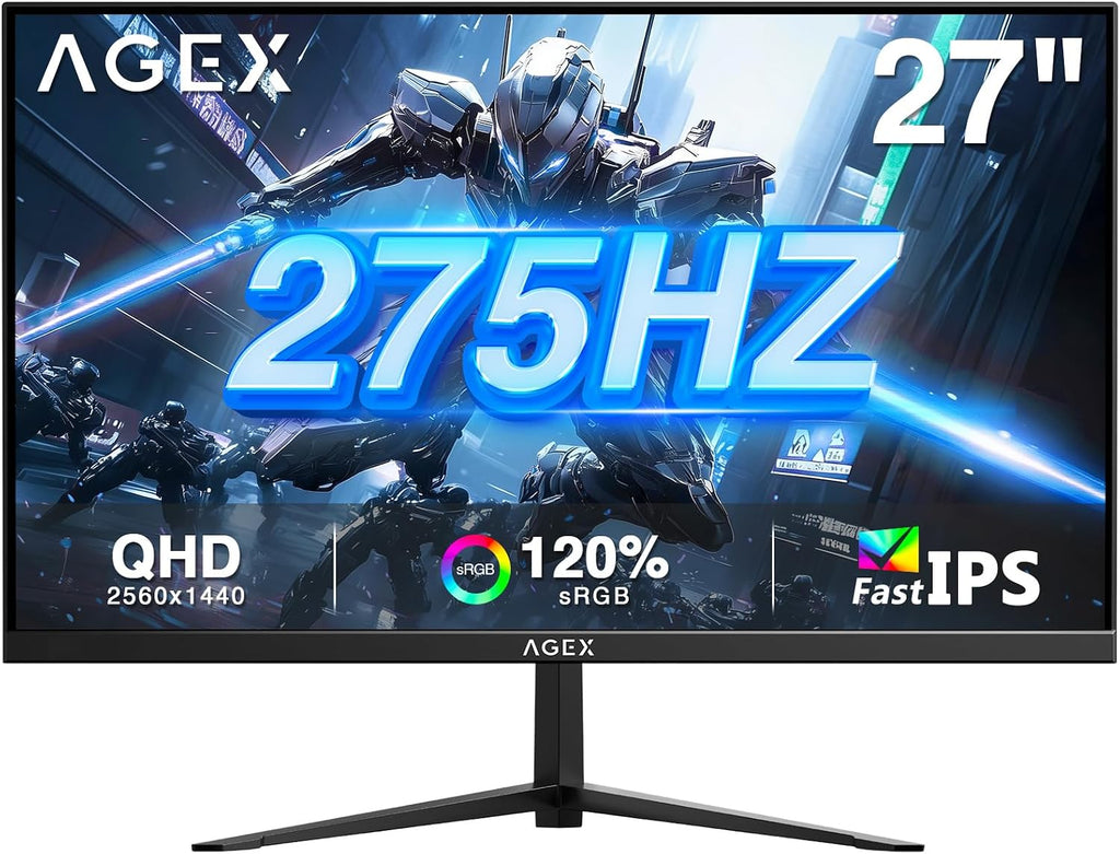 Z-Edge 27 Inch Gaming Monitor, QHD (2560 x 1440) 275Hz 240Hz Fast IPS Monitor, Support FreeSync, AG27QS 1ms MPRT Refresh Rate, sRGB 120%, 16.7M Colors, HDMIx2, DPx1