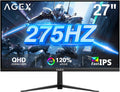 Z-Edge 27 Inch Gaming Monitor, QHD (2560 x 1440) 275Hz 240Hz Fast IPS Monitor, Support FreeSync, AG27QS 1ms MPRT Refresh Rate, sRGB 120%, 16.7M Colors, HDMIx2, DPx1