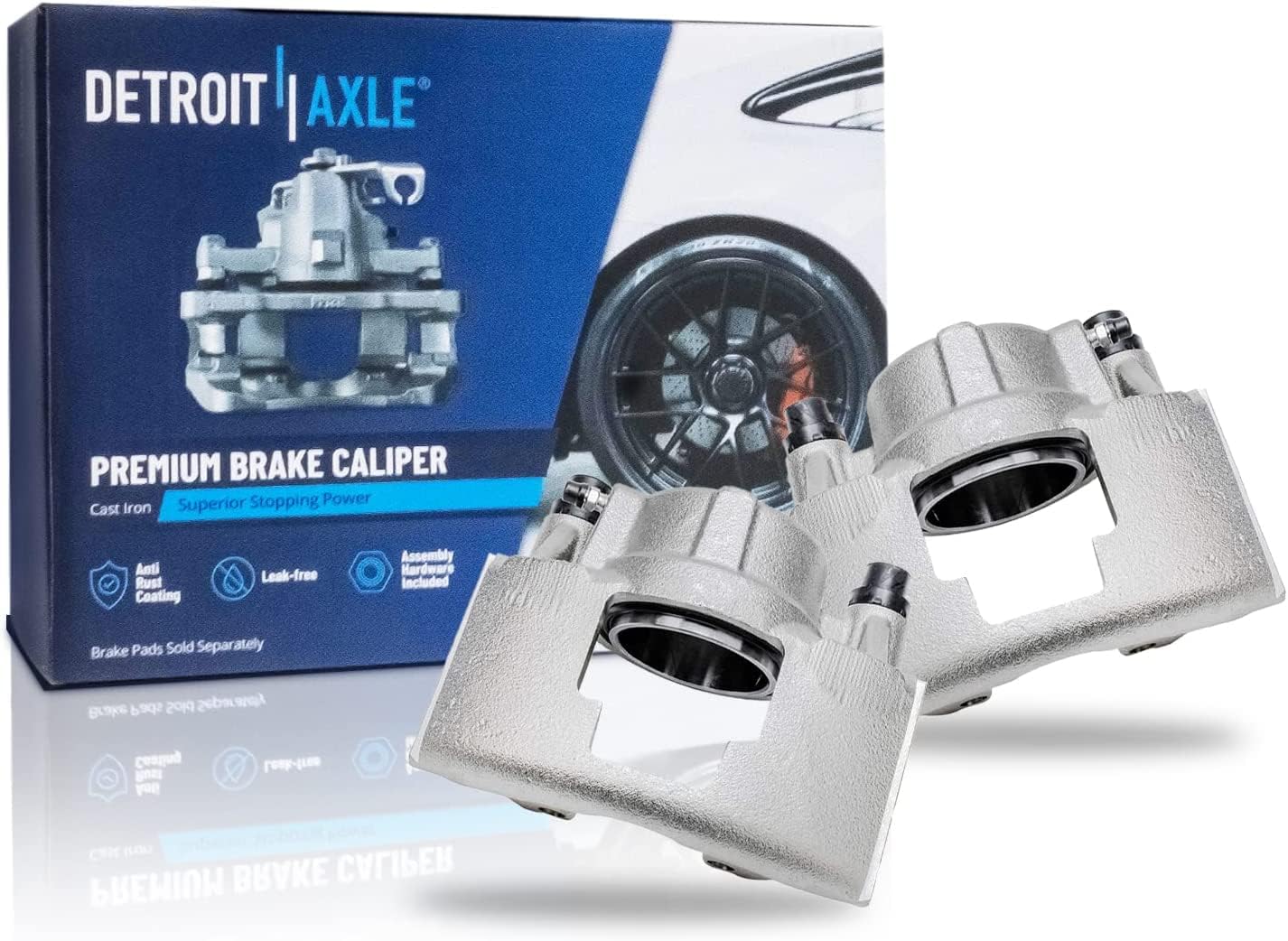 Detroit Axle - Front Brake Kit for Chevrolet GMC C2500 K1500 K2500 Savana Express 2500 Tahoe, Disc Brake Calipers Ceramic Brake Pads Replacement