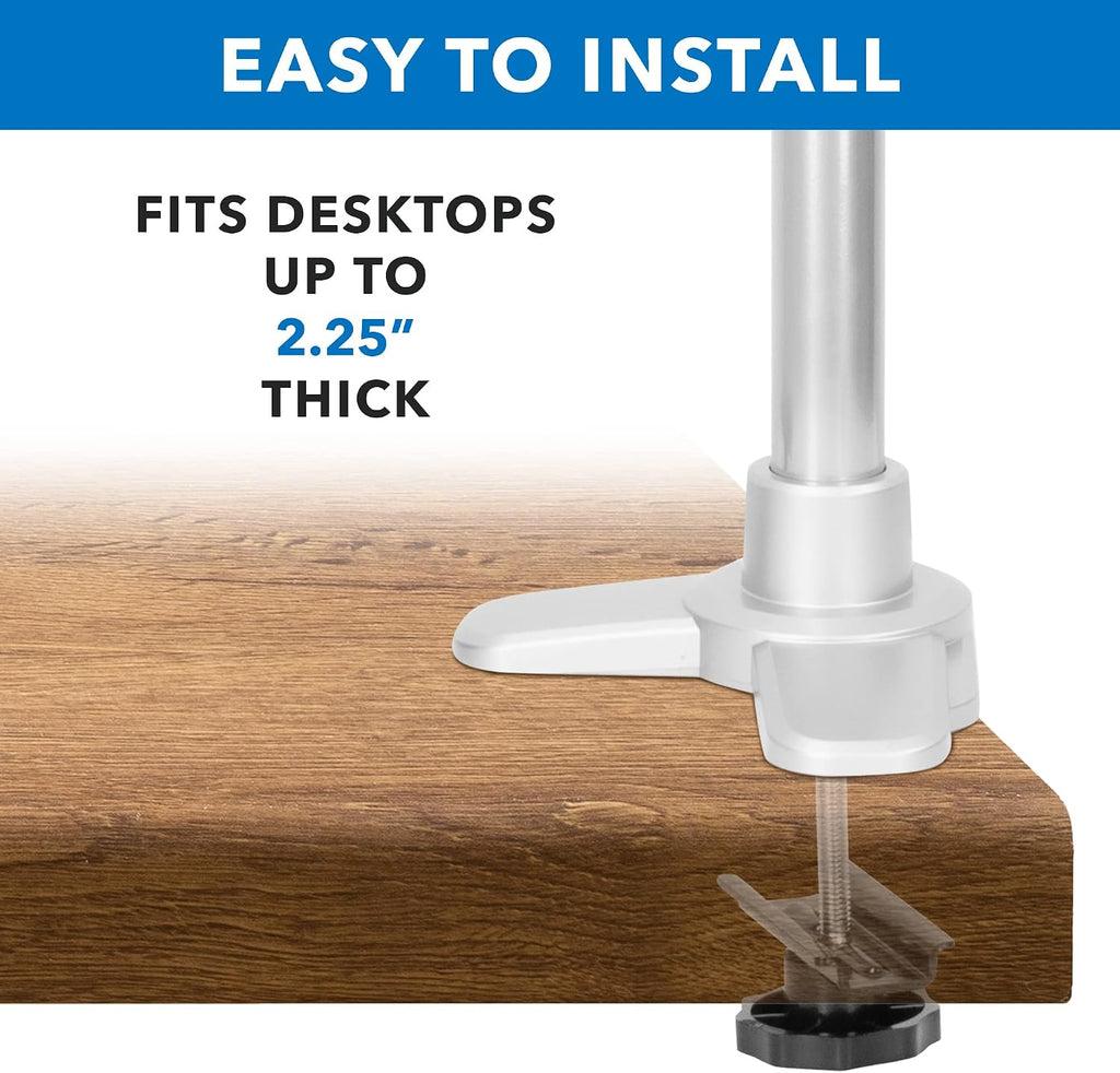 Mount-It! Quad Monitor Desk Mount | Full Motion Monitor Arms for Four Computer Displays | Premium Aluminum Mount with Quick Disconnect Technology