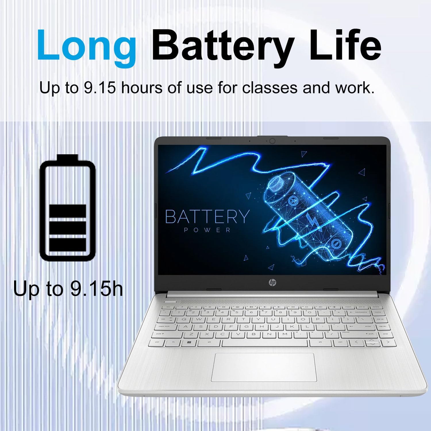 HP 14' FHD Anti-Glare Laptop Computer | Intel Core i3 CPU | 8GB RAM | 256GB SSD | Fingerprint Reader | Fast Wi-Fi & HD Webcam | SD-Card Reader | Up to 9.15H Battery for Work & School | Windows 11