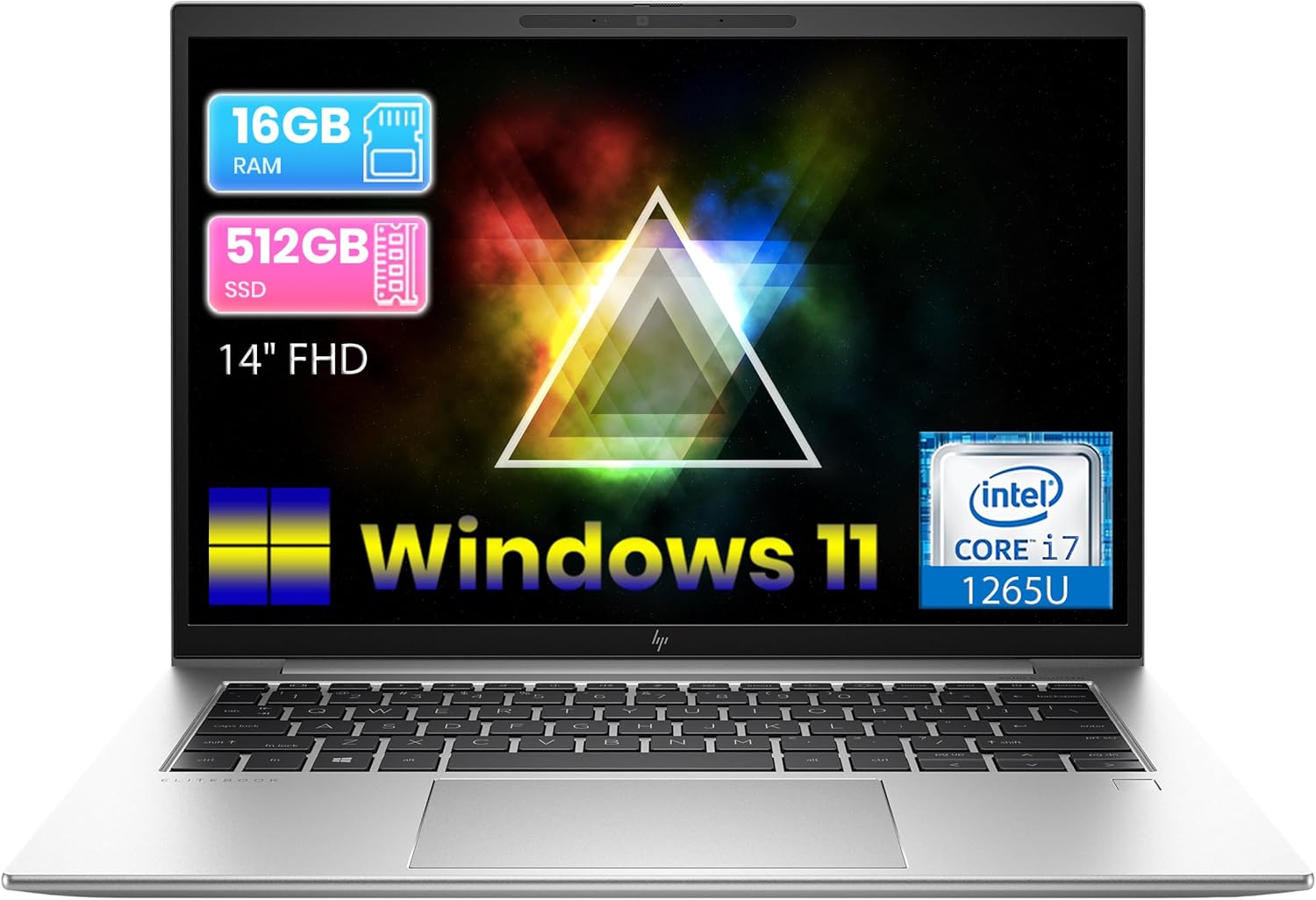 HP EliteBook 840 G9 14in Laptop Computer, Intel 12th Gen Core i7-1265U 10 Cores, 16GB RAM, 512GB SSD, FHD (1920 x 1080) IPS, Backlit Keyboard, Windows 11 Pro (Renewed)