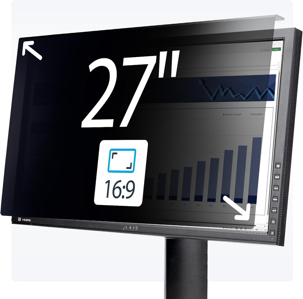StarTech.com 27-inch 16:9 Computer Monitor Privacy Screen, Hanging Acrylic Filter, Monitor Screen Protector, +/- 30 Deg., TAA