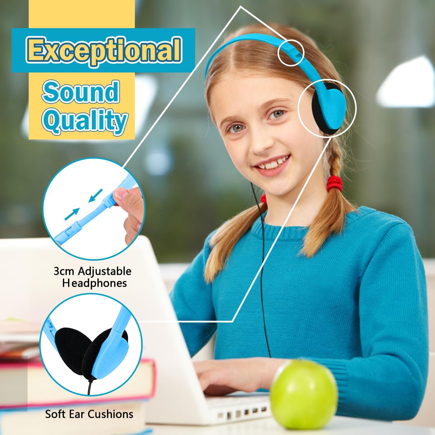Bulk Headphones 100 Pack Multi Colored for Classroom, Wholesale Headphones Earphones for Kids,Students, Schools, Libraries, Museums, Testing Centers, Hotels (12 Mixed Color)