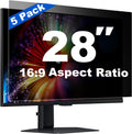 [5 Pack] 28 Inch Computer Privacy Screen for 16:9 Aspect Ratio Widescreen Monitor, Eye Protection Anti Glare Blue Light Filter Shield, Removable Anti-Scratch Anti Spy Protector
