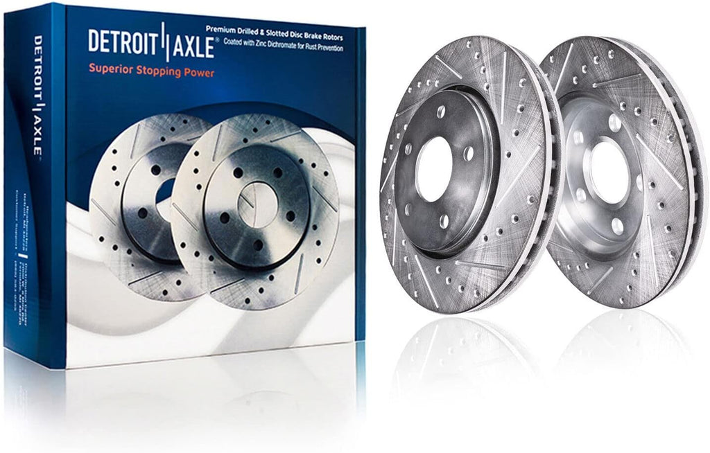 Detroit Axle - Front Brake Rotors Wheel Bearing Hubs Kit for 2007-2018 Nissan Altima, 11.65 inch Drilled and Slotted Brake Rotors Wheel Bearing Hubs Lug Nuts Replacement