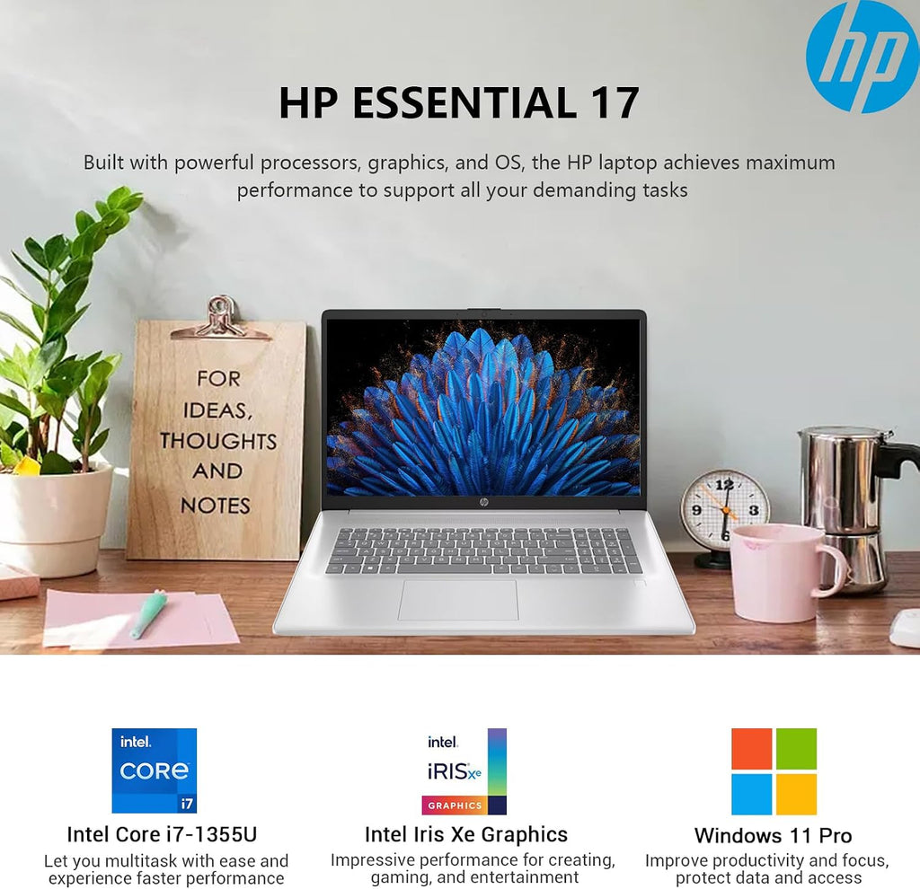 HP 17 Inch Laptop Touchscreen Computer, 17.3 HD+ Touch Screen Business Laptop PC, Intel 10-Core i7 Laptop Windows 11 Pro, 32GB RAM 1TB SSD|Backlit|10-Key|Fingerprint