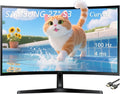 Samsung 27' Essential S3 Series LED Curved Monitor, FHD 1800R, Game Mode, Dual Ports, Eye Comfort, 100Hz, Black, with GSF HDMI Cable