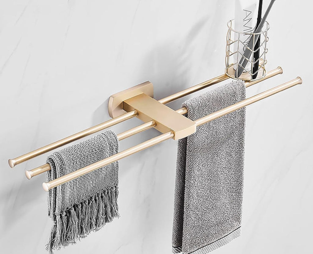 Toilet Towel Rack, Bath Towel Rack, Bathroom Shelf Hardware Storage Pendant, Straight Three Bars