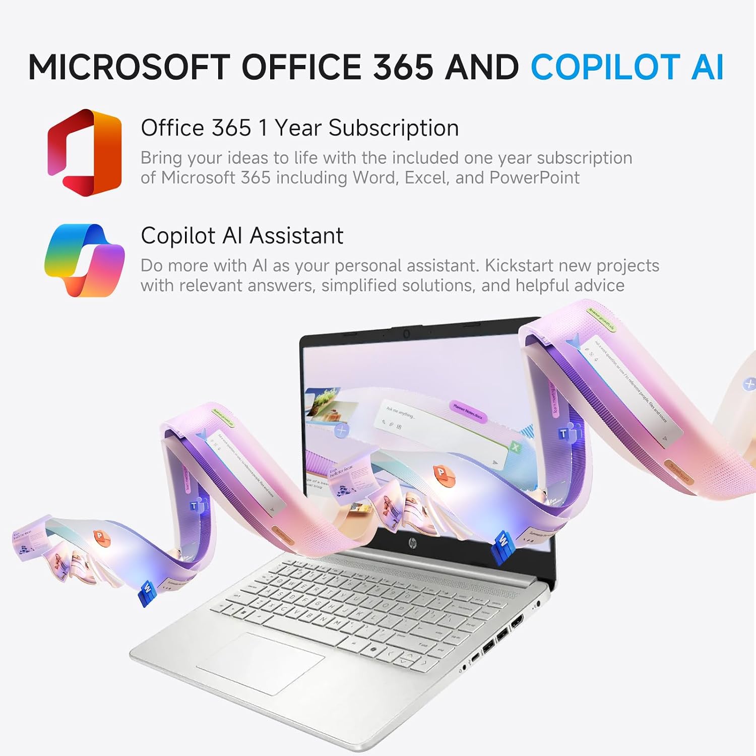 HP 2026 14' Laptop Computer Student Business, Copilot AI, Intel N150, 16GB RAM, 512 GB Storage(128GB UFS+256GB MSD+128GB UFD), 1-Year Office 365, WiFi 6, Ultra Light, Portable, Windows 11 Pro, Silver