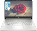 HP AI-Powered 14' HD Laptop with Microsoft Office and 1TB Cloud Storage Included for 1-Year| 4GB RAM|128GB SSD| Intel 4-Core CPU| Webcam| Wi-Fi| Bluetooth|Ultra Light|Win 11| RK Bundle| Silver