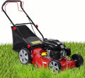 20-Inch Self Propelled Gas Lawn Mower with 141CC 4-Cycle Engine | 7-Position Height Adjustment (9.85-29.55 inches) Push Lawn Mower with 50L Grass Tank, Big Wheels Red
