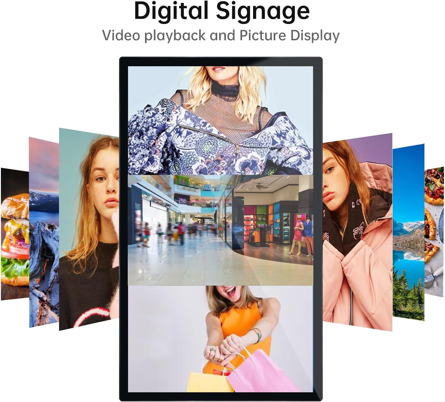 32 inch Capacitive Multi-Touch Screen Industrial Monitor, 16:9 Display 1920 x 1080P, Built-in Speakers, USB, VGA, DVI & HD-MI Ports, Digital Signage Displays and Player for Advertising