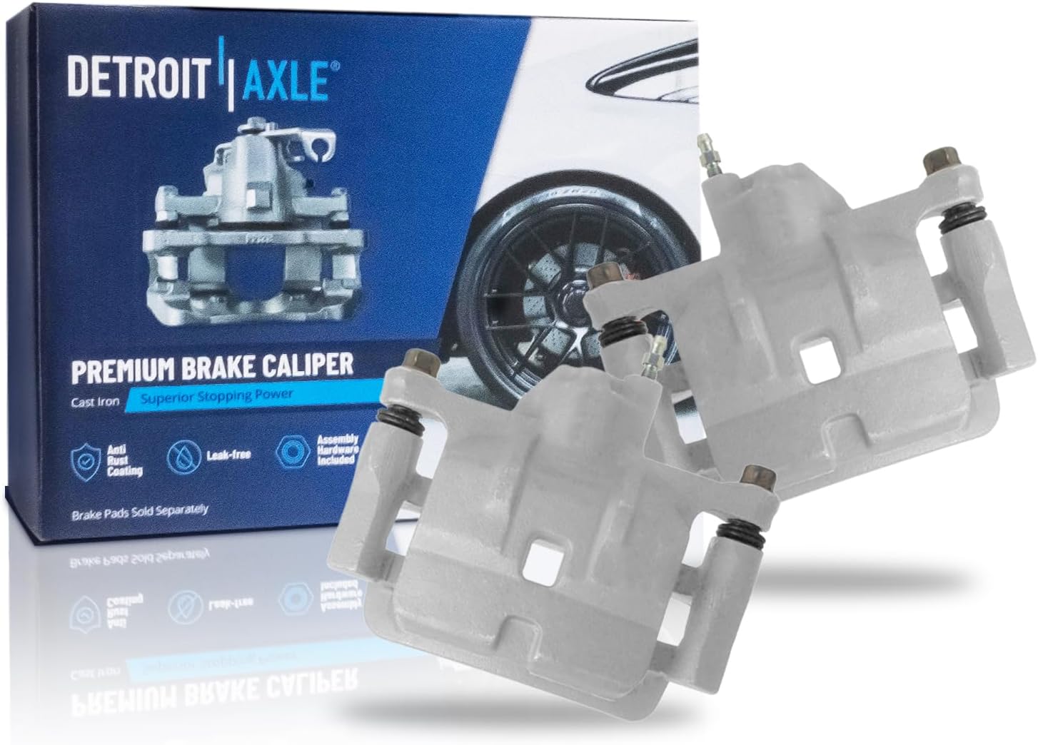 Detroit Axle - Pair Rear Brake Calipers for 1992-1995 Mazda 929 1996-1998 2000 MPV [Casting No. 1523 H] Disc Brake Calipers with Brackets Replacement