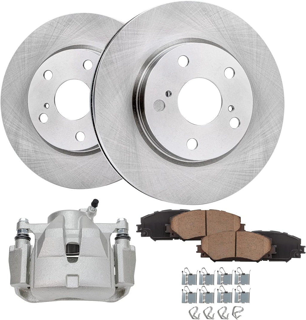 Detroit Axle - Front Brake Kit for Toyota RAV4 Prius V Lexus HS250h Scion xB, 10.83 inch Disc Rotors Left Brake Caliper Replacement