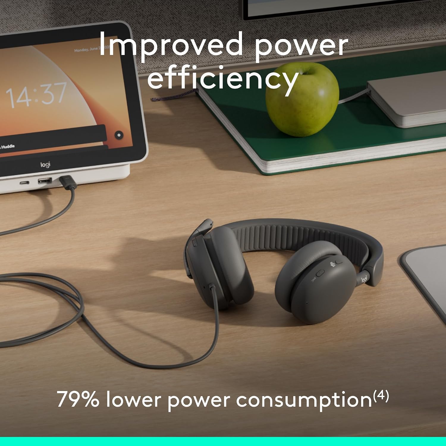 Logitech Zone Wired 2 for Business - Noise-Canceling Headset with Adaptive Hybrid ANC, Microsoft Teams Certified, USB-C with USB-A Adapter - Graphite