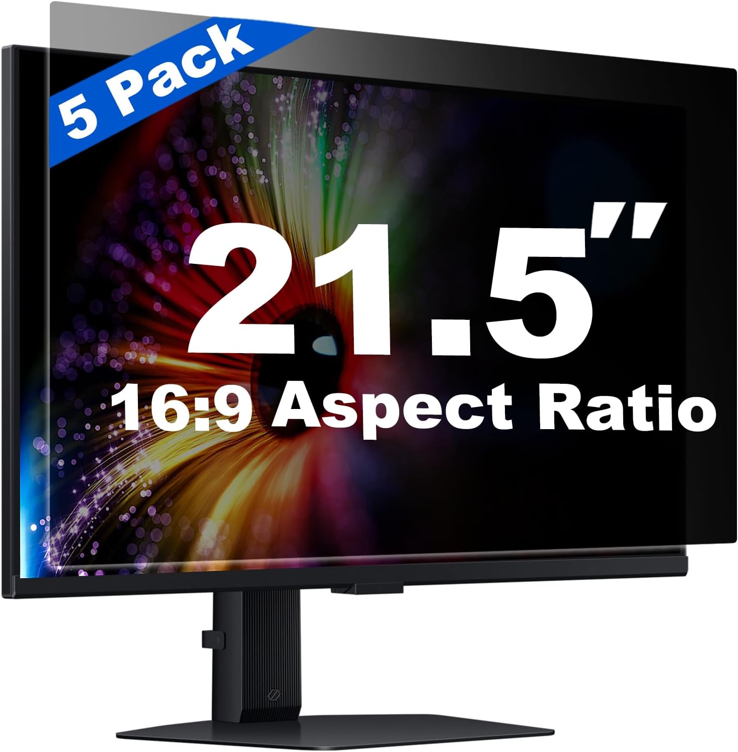 [5 Pack] 21.5 Inch Computer Privacy Screen for 16:9 Aspect Ratio Widescreen Monitor, Eye Protection Anti Glare Blue Light Filter Shield, Removable Anti-Scratch Anti Spy Protector