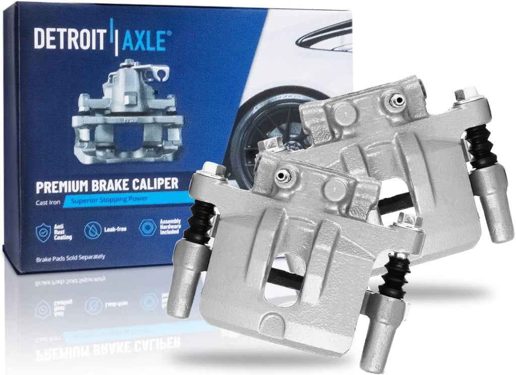 Detroit Axle - 10.31 inch (262mm) Rear Disc Rotors Brake Pads Calipers Replacement for 200 Sebring Compass Patriot Avenger Caliber